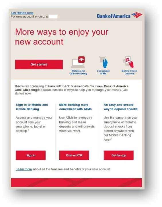 Bank of America Welcome