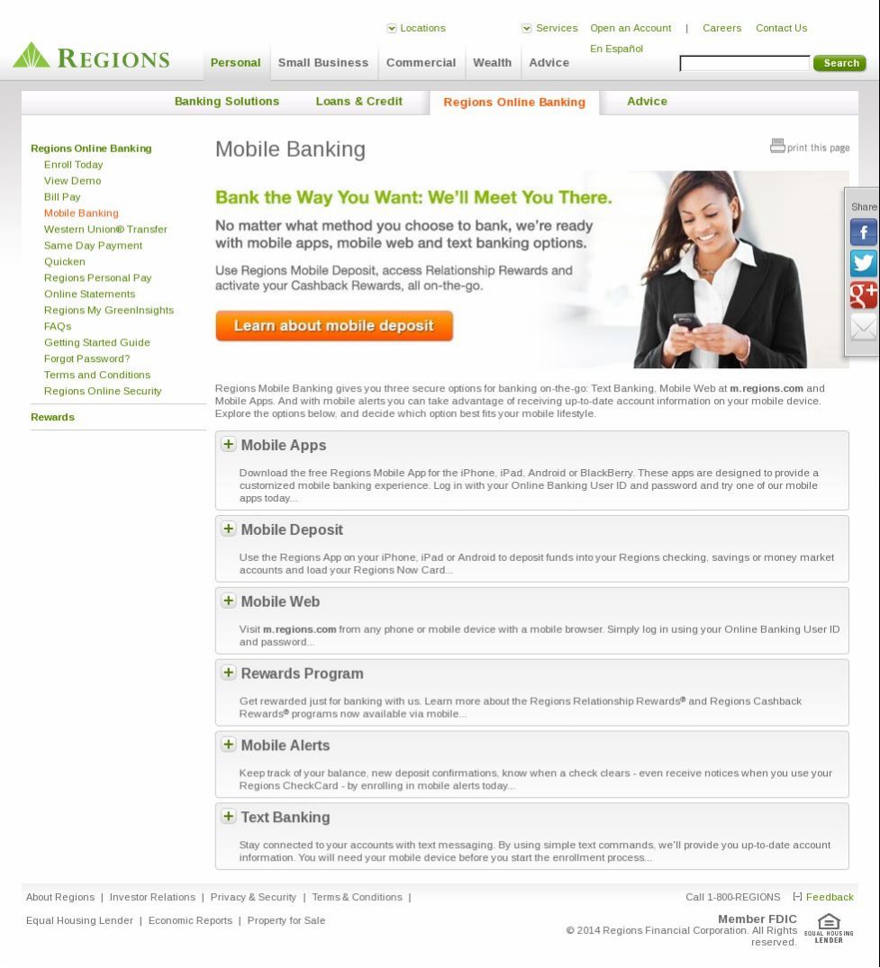 Picture of Regions Bank Welcome Email