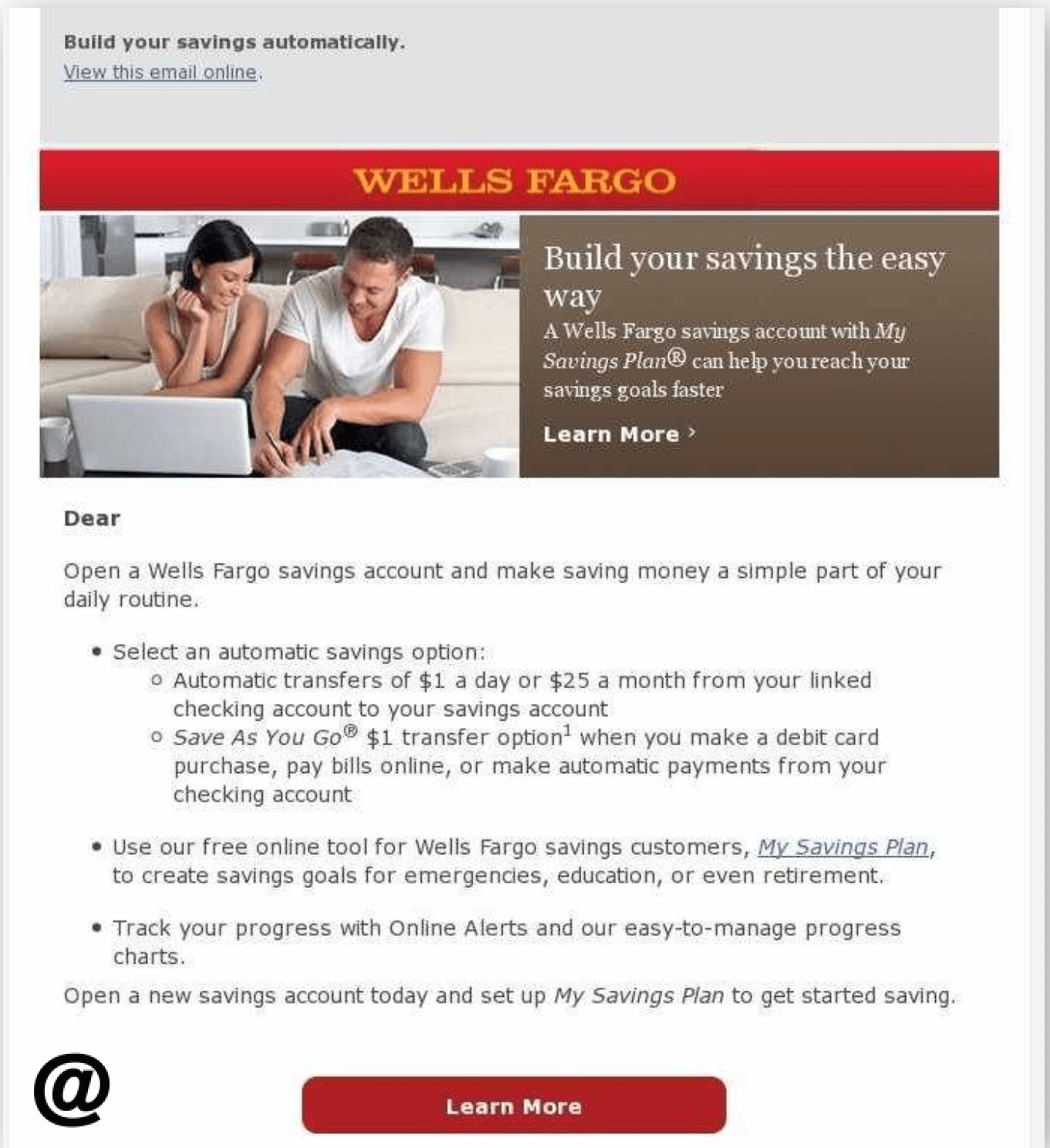 Picture of Bank of America Mobile Banking Usage Email