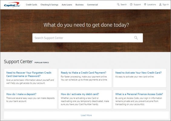 capital one page