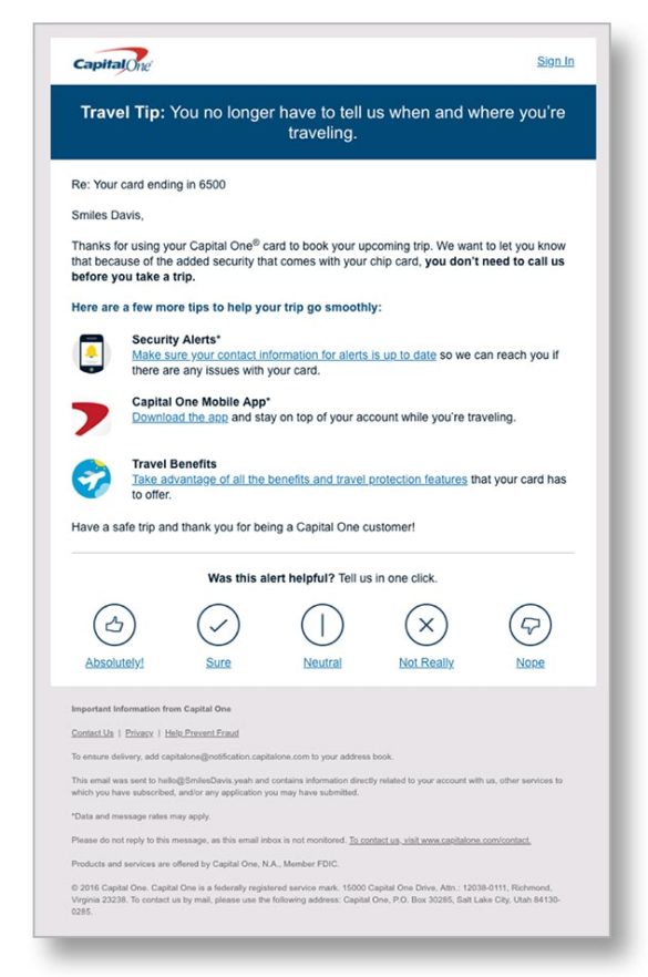 Capital One behavioral targeting