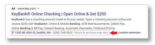 Keybank Google adwords ad brand example