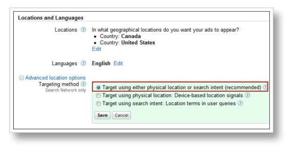 Location based targeting screen geotags