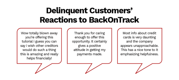Deliquent customers reactions to BackOnTrack