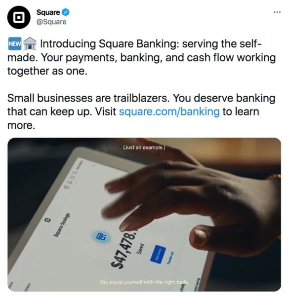 twitter introducing Square Banking launch