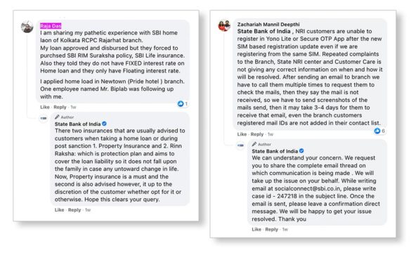 State Bank of India Facebook complaint