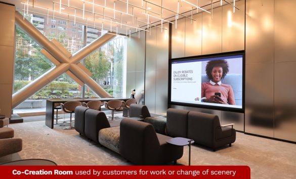 Citigold co-creation room used by customers for work or change of scenery