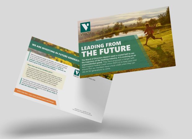 VSECU postcard on leading from the future