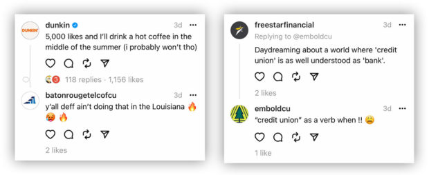 Funny Threads social media memes by banks and credit unions