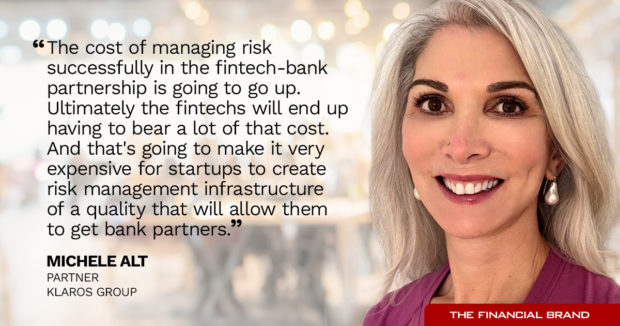 Michele Alt - cost of managing risk in fintech bank partnership is going up