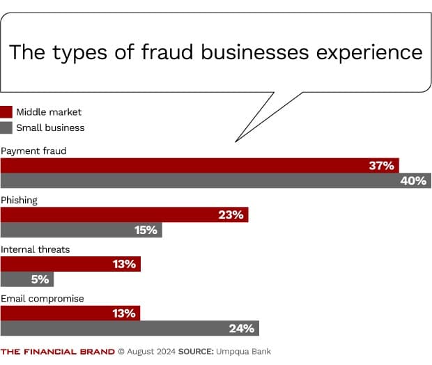 chart showing the types of fraud that businesses experience