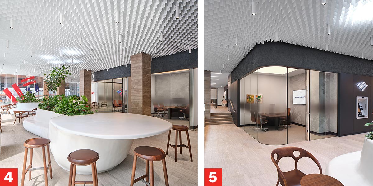 Bank of America new branch barstool seating