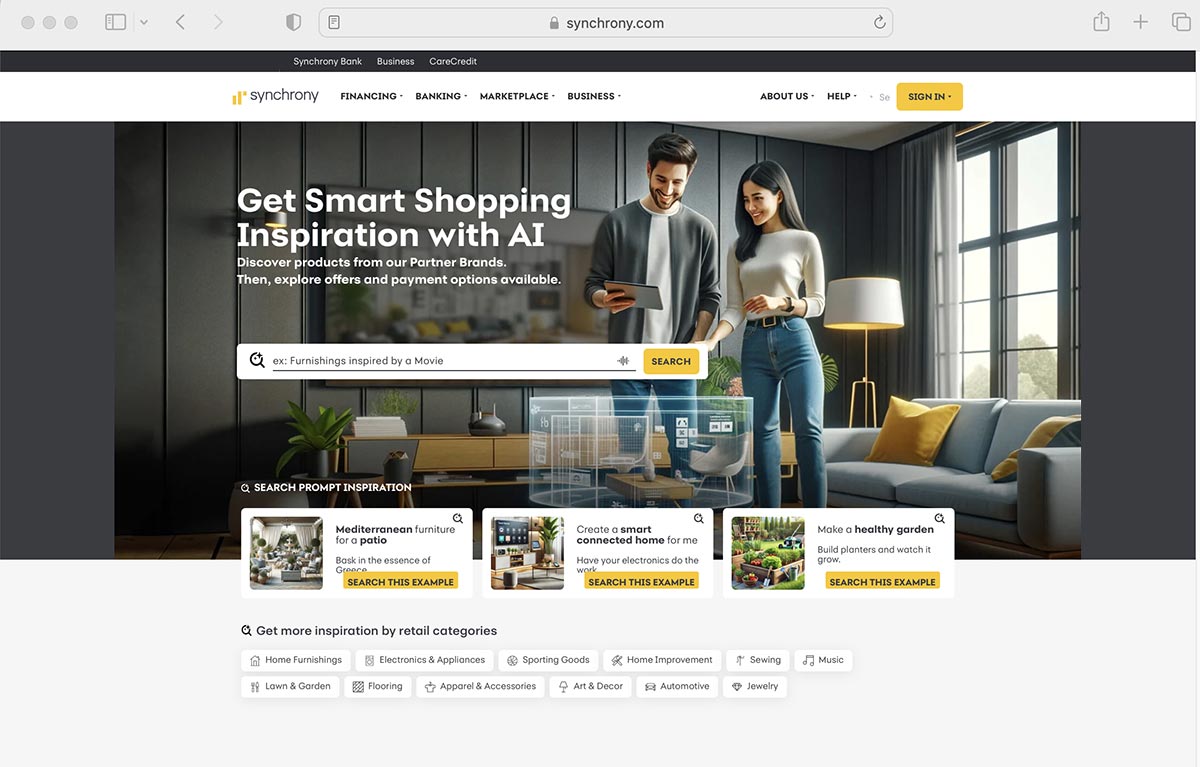 Synchrony financials AI strategy builds momentum webpage