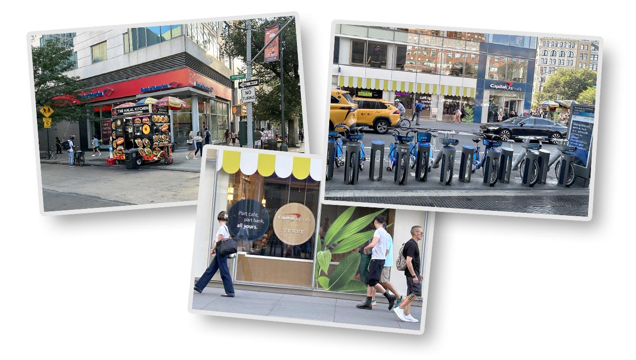 Bank branch visuals overpowered by street scenes