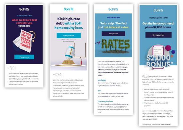 SoFi online marketing for home equity lending