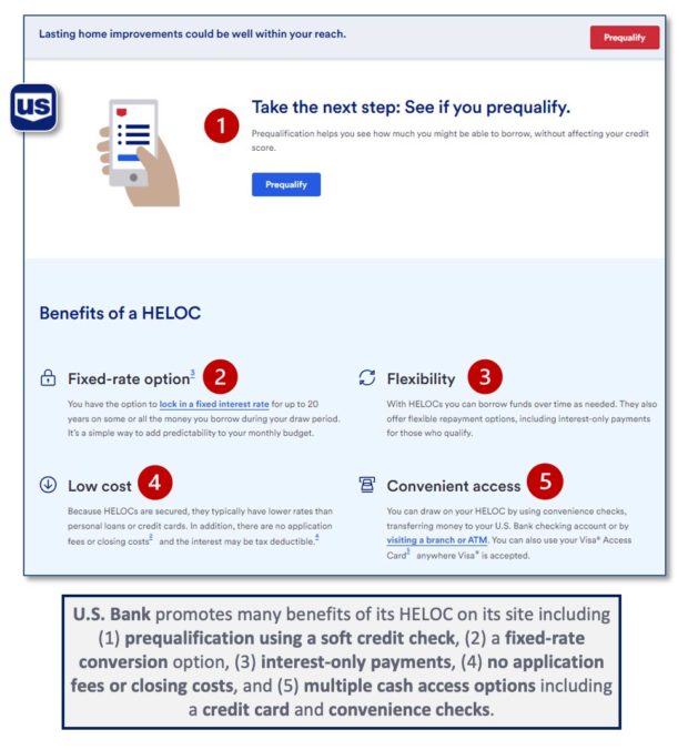 US Bank home equity screen