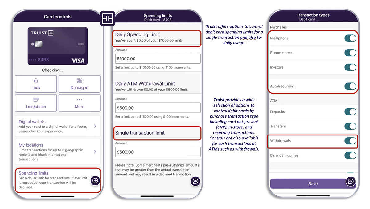 Keynova debit card Truist mobile app