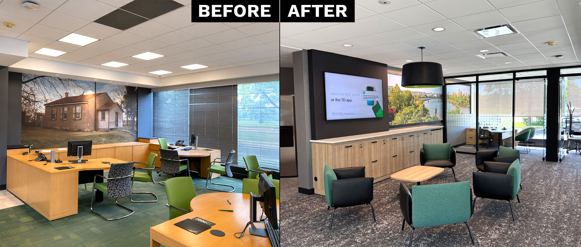 TD Bank Naamans before and after remodel