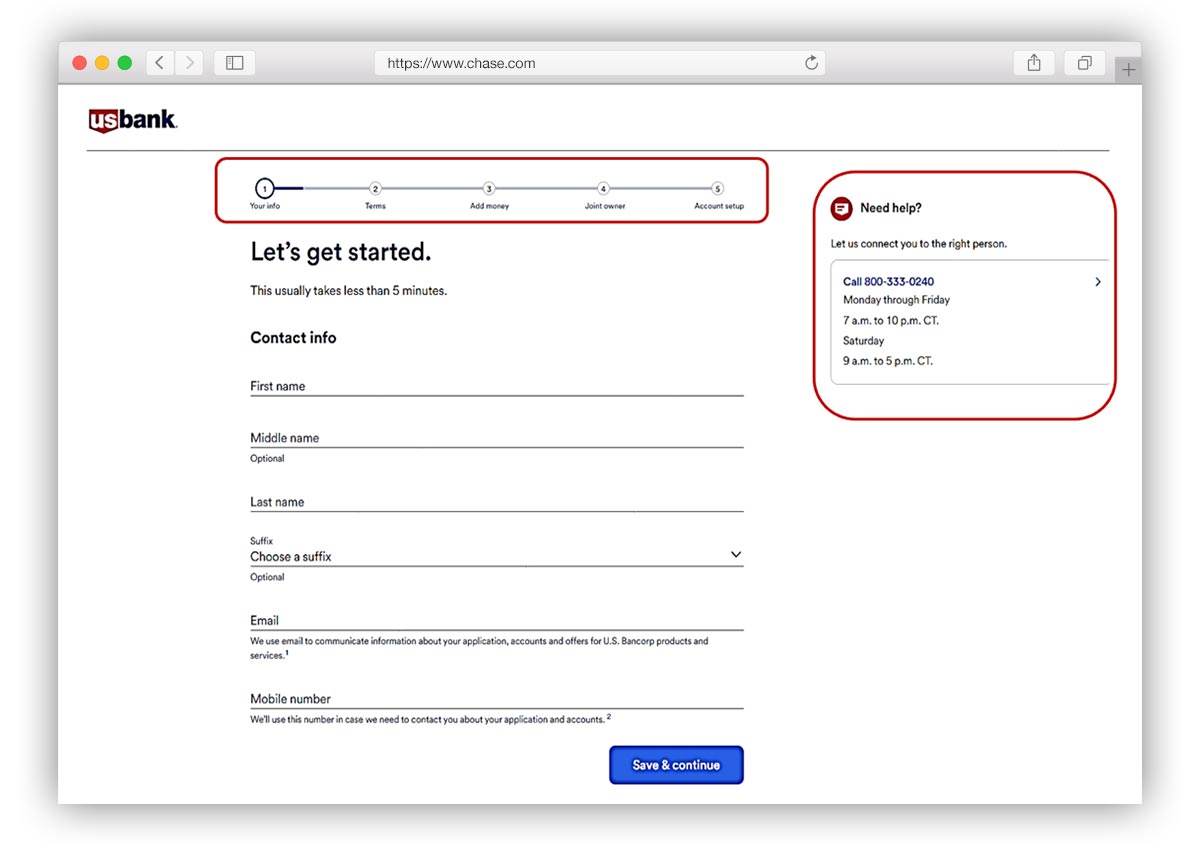 U.S. Bank privacy and marketing settings