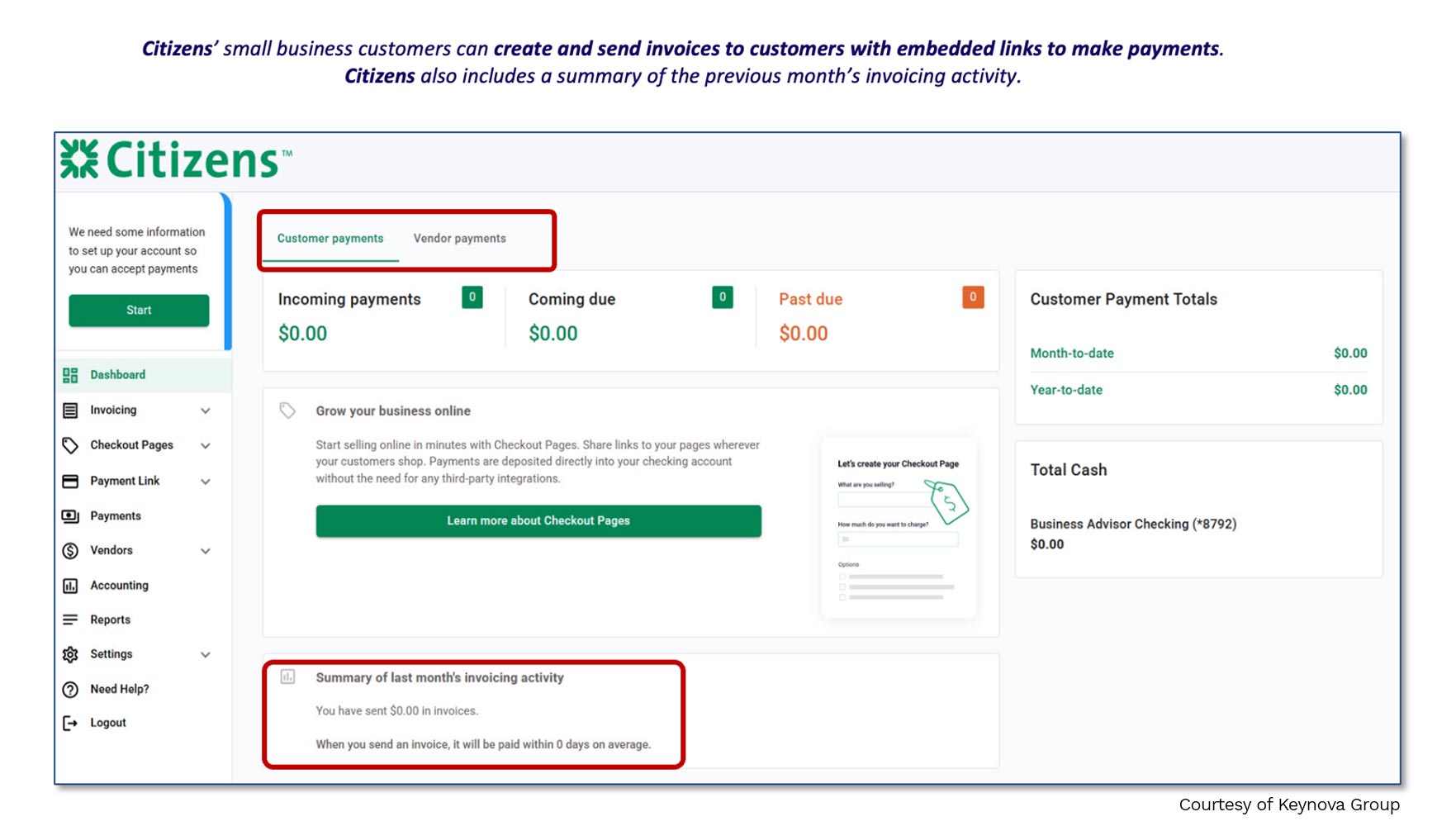 Keynova Small Business Citizens Invoicing